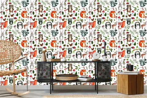 Tapeta Dla Dzieci - Leśne Zwierzątka I Przyjaciele Flizelina 53x1000 TR-3118-VER-53