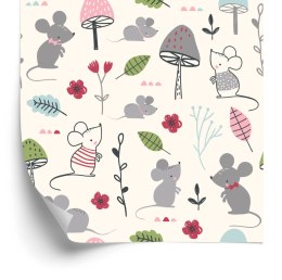 Tapeta Dla Dzieci - Myszki, Grzybki I Kwiatki Flizelina 53x1000 TR-873-VER-53
