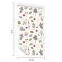 Tapeta Dla Dzieci - Myszki, Grzybki I Kwiatki Flizelina 53x1000 TR-873-VER-53
