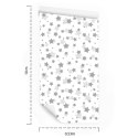 Tapeta Dla Dzieci - Gwiazdki W Odcieniach Szarości Flizelina 53x1000 TR-137-VER-53