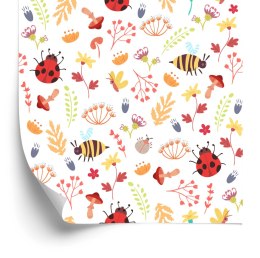 Tapeta Dla Dzieci - Pszczółki, Motylki, Biedronki I Jesienne Rośliny Flizelina 53x1000 TR-513-VER-53