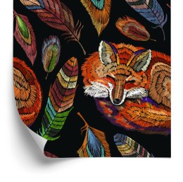 Tapeta Kolorowy Lis Z Piórami Flizelina 53x1000 TR-4018-VER-53