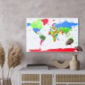 Obraz Na Płótnie Kolorowa Mapa Polityczna Świata Canvas Naturalny 100x70 LB-1371-NC100-70
