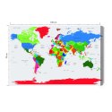 Obraz Na Płótnie Kolorowa Mapa Polityczna Świata Canvas Naturalny 100x70 LB-1371-NC100-70