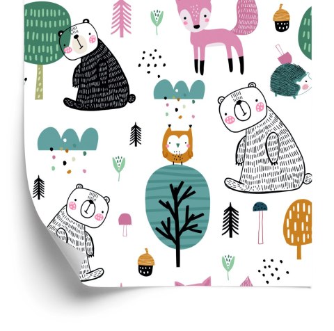 Tapeta Misie I Sowy W Lesie Flizelina 53x1000 TR-4041-VER-53