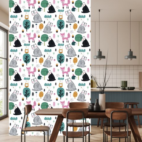 Tapeta Misie I Sowy W Lesie Flizelina 53x1000 TR-4041-VER-53