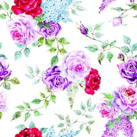 Tapeta Kolorowe Róże - Akwarela Vintage Flizelina 53x1000 TR-954-VER-53