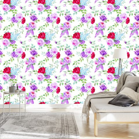 Tapeta Kolorowe Róże - Akwarela Vintage Flizelina 53x1000 TR-954-VER-53