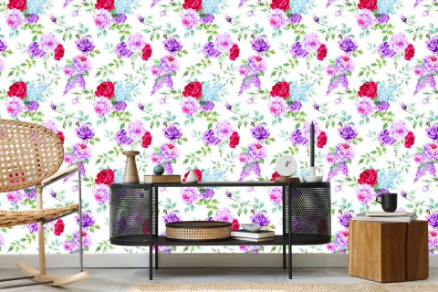 Tapeta Kolorowe Róże - Akwarela Vintage Flizelina 53x1000 TR-954-VER-53