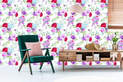 Tapeta Kolorowe Róże - Akwarela Vintage Flizelina 53x1000 TR-954-VER-53