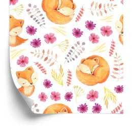 Tapeta Małe Liski Z Kwiatami Flizelina 53x1000 TR-4013-VER-53