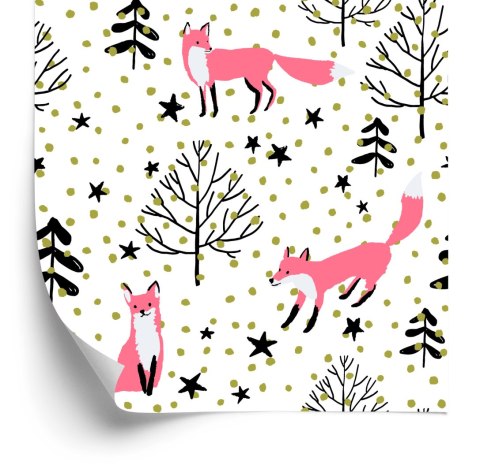 Tapeta Malowane Liski W Lesie Flizelina 53x1000 TR-4003-VER-53