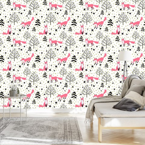 Tapeta Malowane Liski W Lesie Flizelina 53x1000 TR-4003-VER-53