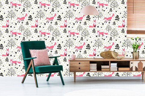 Tapeta Malowane Liski W Lesie Flizelina 53x1000 TR-4003-VER-53