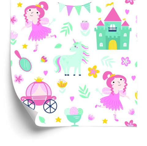 Tapeta Dla Dzieci - Jednorożce I Księżniczki Flizelina 53x1000 TR-436-VER-53