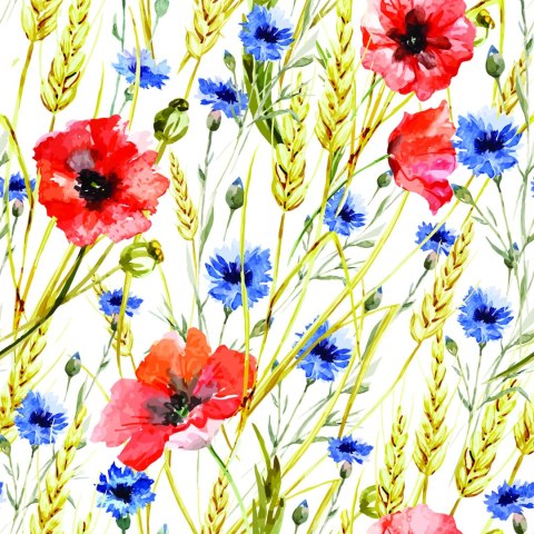 Tapeta Maki, Chabry I Pszenica Flizelina 53x1000 TR-856-VER-53