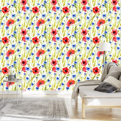 Tapeta Maki, Chabry I Pszenica Flizelina 53x1000 TR-856-VER-53