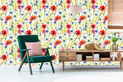 Tapeta Maki, Chabry I Pszenica Flizelina 53x1000 TR-856-VER-53