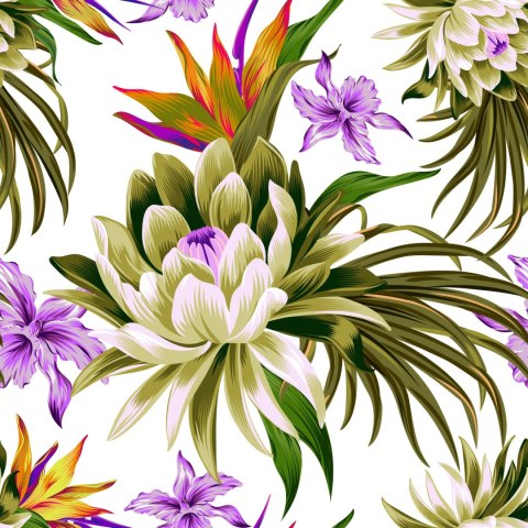 Tapeta Kwiaty Lotosu 3D Flizelina 53x1000 TR-3457-VER-53