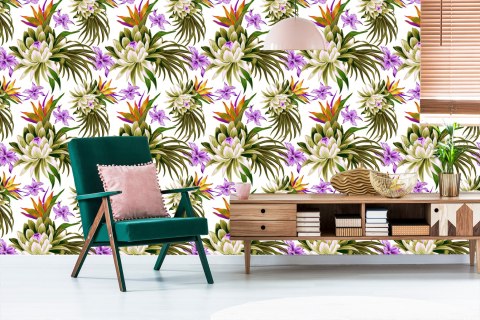 Tapeta Kwiaty Lotosu 3D Flizelina 53x1000 TR-3457-VER-53