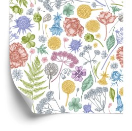 Tapeta Kwiaty Polne Z Paprocią Flizelina 53x1000 TR-3909-VER-53