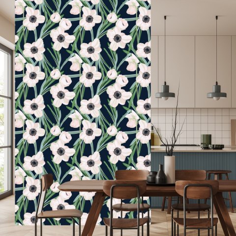 Tapeta Kwiaty - Zawilec Na Ciemnym Tle Flizelina 53x1000 TR-205-VER-53