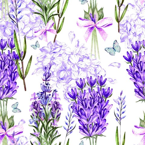 Tapeta Lawenda Z Kokardkami Flizelina 53x1000 TR-1847-VER-53