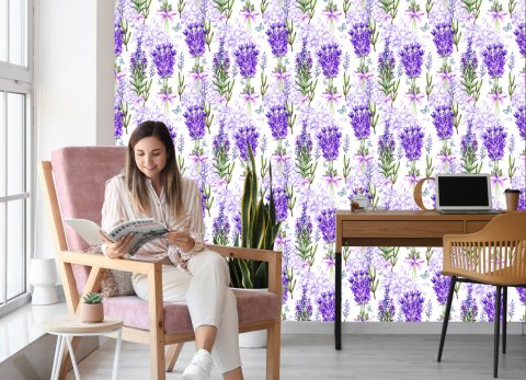 Tapeta Lawenda Z Kokardkami Flizelina 53x1000 TR-1847-VER-53