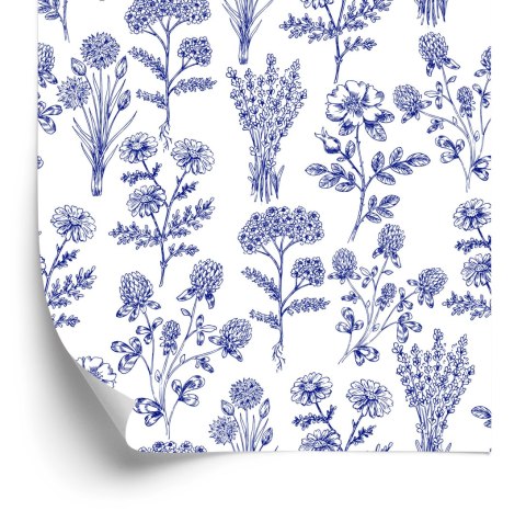 Tapeta Niebieskie Kwiaty Polne Flizelina 53x1000 TR-3911-VER-53