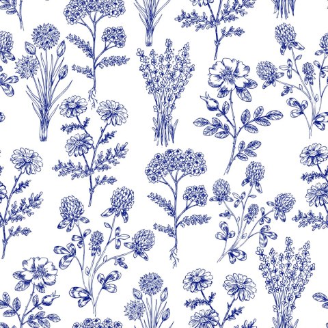 Tapeta Niebieskie Kwiaty Polne Flizelina 53x1000 TR-3911-VER-53