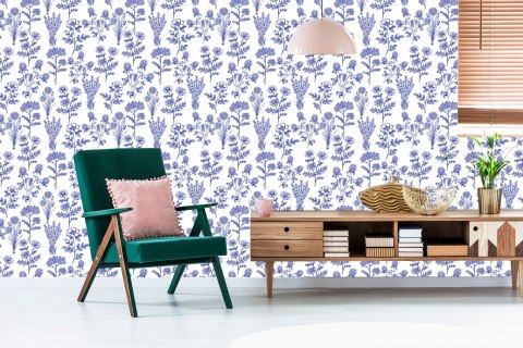 Tapeta Niebieskie Kwiaty Polne Flizelina 53x1000 TR-3911-VER-53