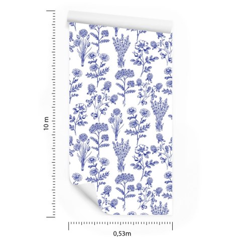 Tapeta Niebieskie Kwiaty Polne Flizelina 53x1000 TR-3911-VER-53