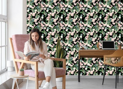 Tapeta Orchidea Storczyk Natura Kwiaty Do Salonu Flizelina 53x1000 TR-1928-VER-53