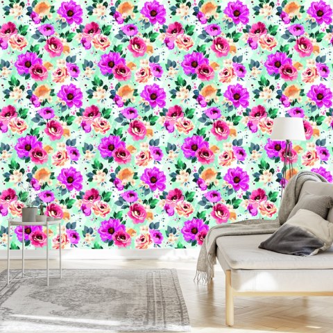 Tapeta Piękne Kwiaty Malowane Akwarelą Flizelina 53x1000 TR-1047-VER-53