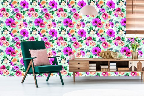 Tapeta Piękne Kwiaty Malowane Akwarelą Flizelina 53x1000 TR-1047-VER-53