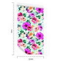 Tapeta Piękne Kwiaty Malowane Akwarelą Flizelina 53x1000 TR-1047-VER-53