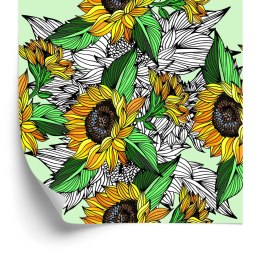 Tapeta Słoneczniki Z Roślinami Flizelina 53x1000 TR-4157-VER-53