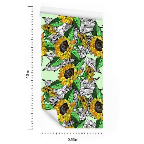 Tapeta Słoneczniki Z Roślinami Flizelina 53x1000 TR-4157-VER-53