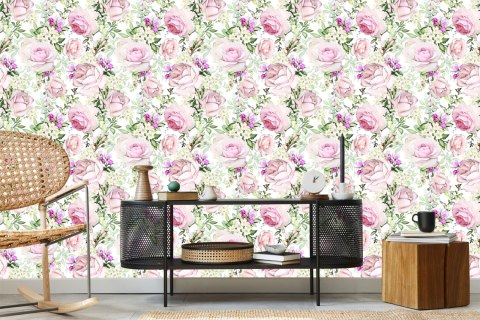 Tapeta Róże Wśród Zielonych Liści Flizelina 53x1000 TR-3353-VER-53