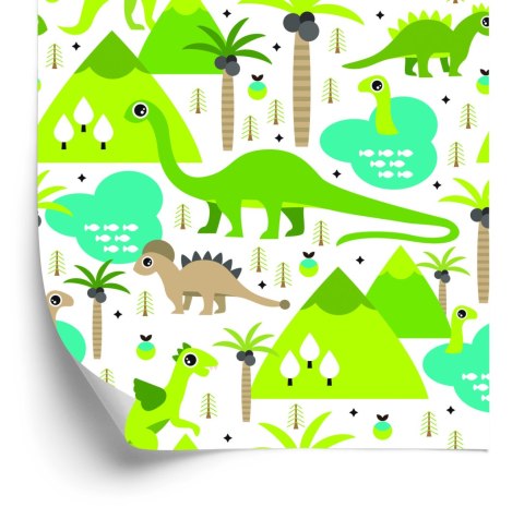 Tapeta Dinozaury Jeziora Drzewa Do Pokoju Chłopca Flizelina 53x1000 TR-2041-VER-53