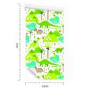 Tapeta Dinozaury Jeziora Drzewa Do Pokoju Chłopca Flizelina 53x1000 TR-2041-VER-53