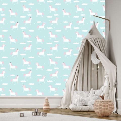 Tapeta Dla Dzieci - Jednorożce Wśród Chmur Flizelina 53x1000 TR-594-VER-53