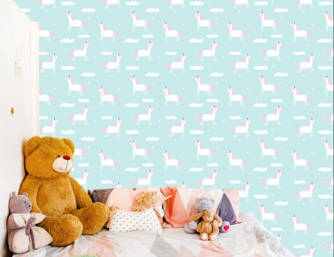Tapeta Dla Dzieci - Jednorożce Wśród Chmur Flizelina 53x1000 TR-594-VER-53