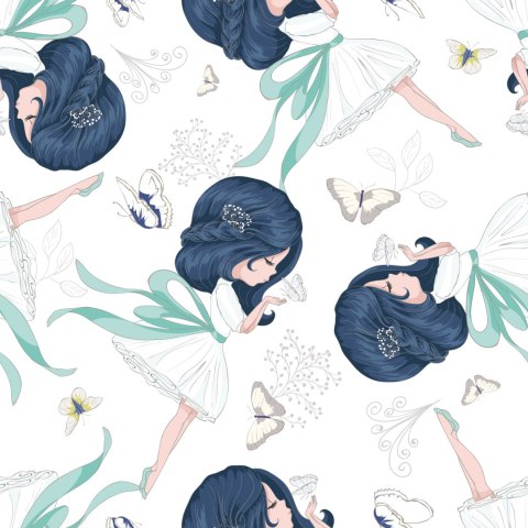 Tapeta Dziewczynki Pośród Motyli Flizelina 53x1000 TR-4142-VER-53