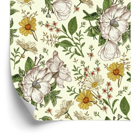 Tapeta Dzikie Róże I Rumianek Flizelina 53x1000 TR-365-VER-53