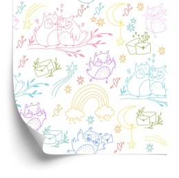 Tapeta Kolorowe Sowy Flizelina 53x1000 TR-2447-VER-53