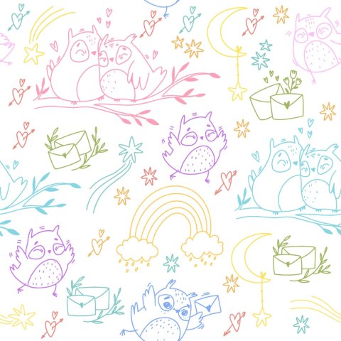 Tapeta Kolorowe Sowy Flizelina 53x1000 TR-2447-VER-53