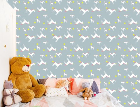 Tapeta Dla Dzieci - Jednorożce I Gwiazdy Flizelina 53x1000 TR-2983-VER-53