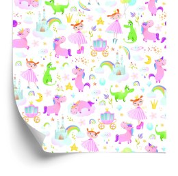 Tapeta Dla Dzieci - Księżniczki, Jednorożce I Smoki Flizelina 53x1000 TR-393-VER-53