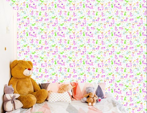 Tapeta Dla Dzieci - Księżniczki, Jednorożce I Smoki Flizelina 53x1000 TR-393-VER-53
